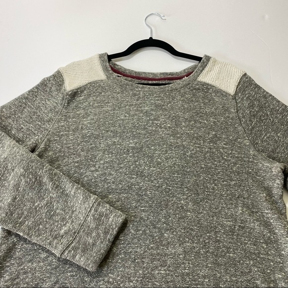 Loft Lou & Grey Sweatshirt Marled Gray Cream Shoulder Accent Sz XL Long Sleeve - Picture 9 of 9